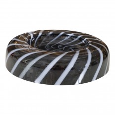 Round black Murano glass dish
